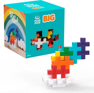 Plus-plus big rainbow mix 100 delige bouwset – 4354 – bouwspeelgoed voor kinderen vanaf 1 jaar – constructiespeelgoed – set met bouwstenen