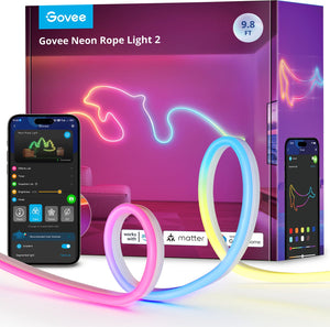 Govee slimme witte neon ledstrip 3m matter rgbic - flexibel
