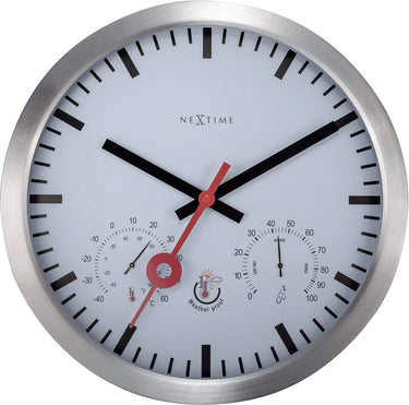 Nextime clematis – wandklok – 35 cm – aluminium – wit – weerbestendig stil