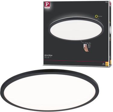 Paulmann led-paneel 3-step-dim atria shine backlight rond 420 mm 22w 2300lm 3000k zwart dimbaar