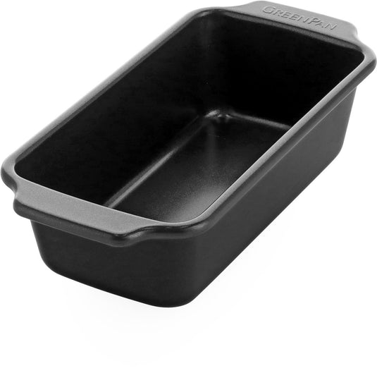 Greenpan bistro cakevorm - 22.5x11.5cm - pfas-vrije antikleeflaag - keramische bakvorm - ovenbestendig tot 230°c - rechthoekig - zwart