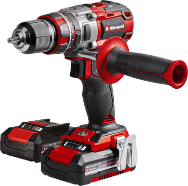 Einhell professional accu klopboor- schroefmachine tp-cd 18 80 li-i bl kit - power x-change - 18 v li-ion - met impactfunctie - 2 snelheden - 80 nm - koolborstelloze motor - incl. 2x 2,0 ah accu en lader, koffer