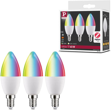 Paulmann standaard 230 v smart home zigbee 3.0 led kaars e14 3x470lm 3x5w rgbw+ dimbaar mat