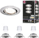 Paulmann led-inbouwlamp smart home zigbee 3.0 base coin basisset zwenkbaar rond 90 mm 20° coin 3x4,9w 3x430lm 230v dimbaar 3000k staal geborsteld