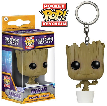 Marvel funko pocket pop! dancing groot - 3d sleutelhanger - 4 cm