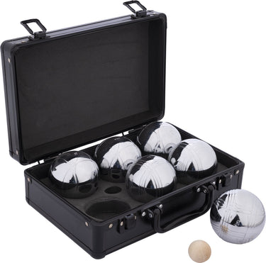 Engelhart jeu de boules set 6 ballen in zwarte aluminium koffer – ø74 mm 720 g – metalen ballen – geschikt voor elke jeu de boules baan – pétanque set – longfield