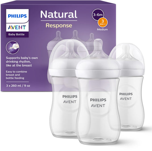 Philips avent natural response babyflessen 260ml – flow 3- 3 flessen - scy903 03