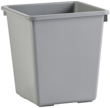 V-part - vierkant tapse papierbak 27 liter - polypropylene - grijs - prullenbak