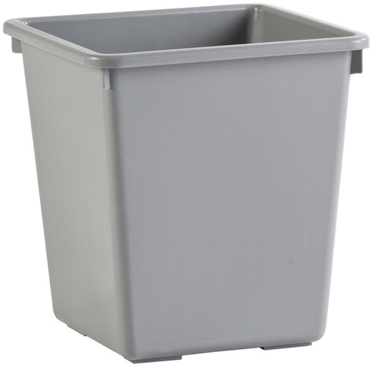 V-part - vierkant tapse papierbak 27 liter - polypropylene - grijs - prullenbak