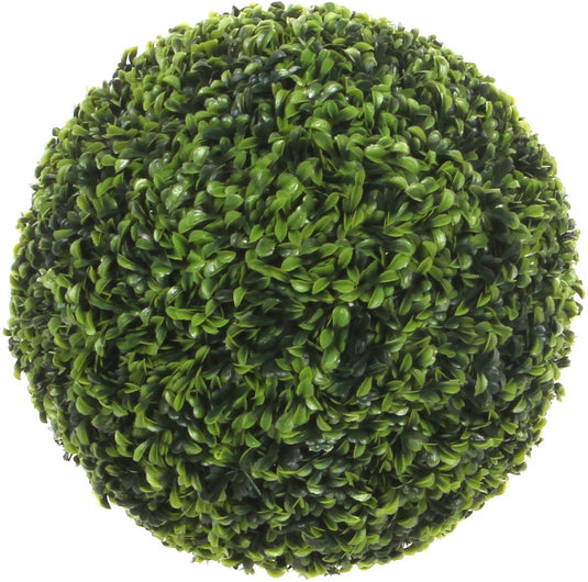 Mica decorations kunstplant buxus bol - theeblad - groen - d37 cm - uv-bestendig - buxusplant - buxusbol