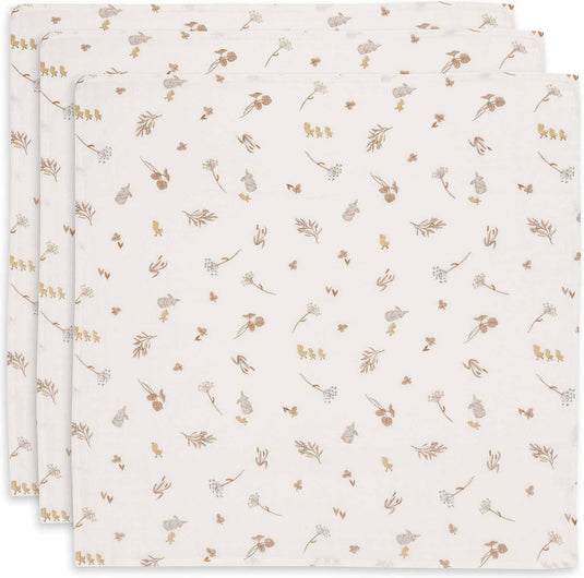 Jollein - hydrofiele doek small 70x70cm - spuugdoekjes - zacht katoen - 3 stuks - riverside