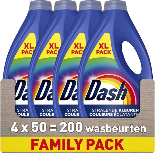 Dash waskracht vloeibaar wasmiddel - briljante kleuren - 4 x 50 wasbeurten