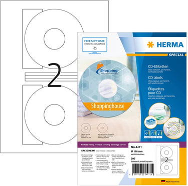 Herma cd labels white ø 116 superprint 200 pcs.