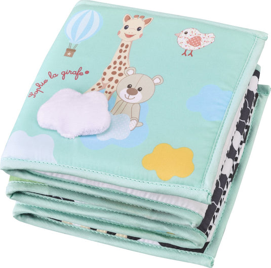Sophie de giraf opvouwbaar speelboek - babyboekje - baby boek - 6 dubbelzijdige pagina's - prikkelt de zintuigen - vanaf 0 maanden - uitvouwbaar tot 94 cm