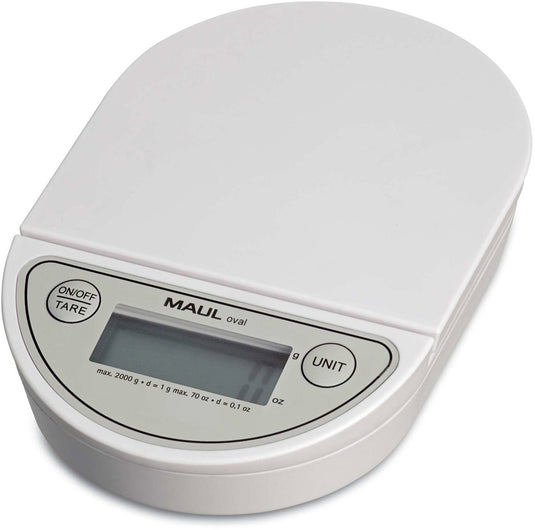 Maul oval brievenweger 2 kg- wit - kunststof - 1 stuk - 18 x 12 x 3 cm -