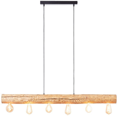 Brilliant trabo - hanglamp - breedte 115 cm - e27 max 6x25w - hout