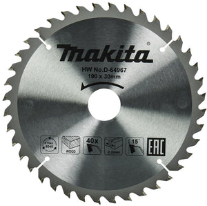 Makita cirkelzaagblad voor hout | standaard | ø 190mm asgat 30mm 40t - d-64967