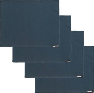 Ddddd - kit - 4x placemat - set van 4 stuks - luxe tafeltextiel - 35x45 cm - blauw