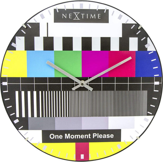 Nextime testpage dome – wandklok – 35 cm – bol glas – multicolor