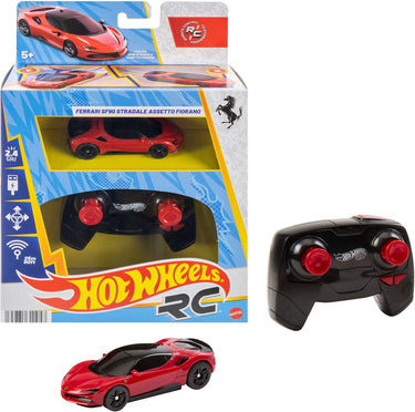 Hot wheels ferrari sf90 stradale assetto fiorano, voertuig (schaal 1:64) met afstandsbediening