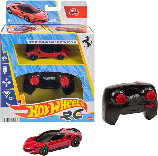 Hot wheels ferrari sf90 stradale assetto fiorano, voertuig (schaal 1:64) met afstandsbediening