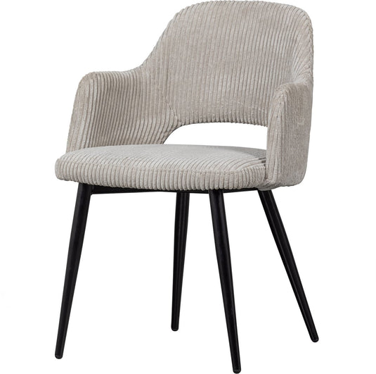 Woood ferdy eetkamerstoel - polyester - pearl - 82x56x58