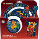 Stor lego ninjago kinderservies - 5-delig - herbruikbaar - inclusief bord, kom, bestek en beker - vaatwasser- en microgolfbestendig bpa-vrij - wit donkerblauw