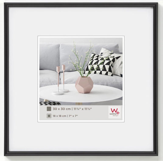 Walther galeria - kunststof lijst - fotoformaat 30x30 cm - zwart