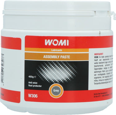 Womi montagevet w306 – 450 g – grijs – drukbestendig corrosiewerend – voor zware belasting – professioneel montagevet