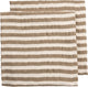 Meyco baby fat stripe pre-washed hydrofiele doeken - 2-pack - pre-washed hydrofiel - taupe - 70x70cm