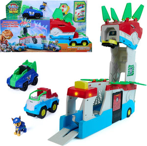 Paw patrol - de dino film - dino mobile-hoofdkwartier - 2-in-1 hoofdkwartier speelset van 55,8 cm met licht en geluid - chase actiefiguur