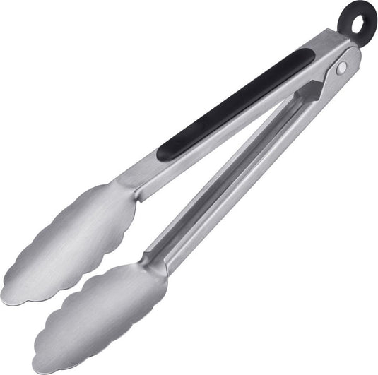 Westmark grilltang + serveertang, met roestvrijstalen uiteindes en rubberen handvatten, lengte: 20 cm, roestvrij staal kunststof, classic spezial mini, zilver zwart, 16232270