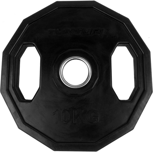 Tunturi olympische halterschijf - halter gewichten - 1x 10 kg - 50mm - rubber - incl. gratis fitness app
