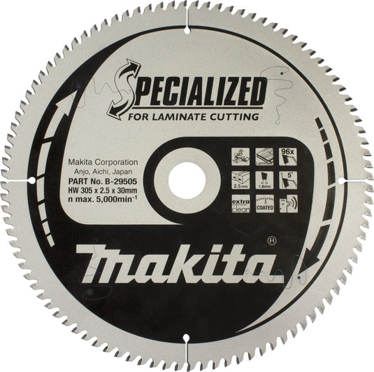 Makita cirkelzaagblad voor laminaat | specialized: laminaat | ø 305mm asgat 30mm 96t - b-29505
