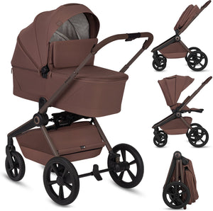 Lionelo freya 2in1 kinderwagen – reiswieg wandelwagen – vanaf geboorte tot 22 kg – premium buggy - pu-wielen met vering – voor- achterwaarts zitje – upf50+ kap – compleet accessoiresysteem
