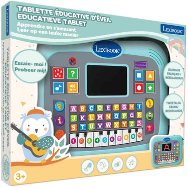 Lexibook abc tweetalige educatieve tablet met touchpaneel en led-display ter illustratie van spelinteracties in het engels en frans