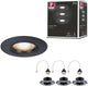 Paulmann inbouwlamp set van 3 star rond 90 mm gu10 max. 3x10w 230v dimbaar zwart