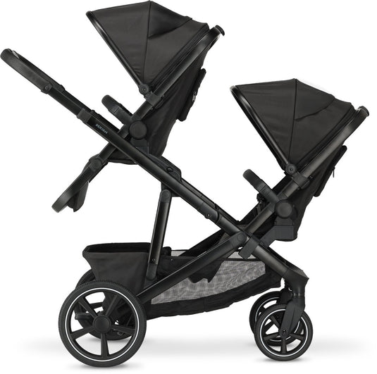 Deryan evy v2 duo kinderwagen - uitbreidbaar - extra zitje - zwart