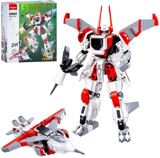 Sluban exosuit robot straaljager bouwspeelgoed 2in1 actiefiguur – constructiespeelgoed – bouwset met 234 bouwstenen – m38‑b1281 – vanaf 6 jaar
