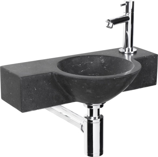 Differnz teti fonteinset - 40x23x8cm - rond - 1 kraangat - zwart