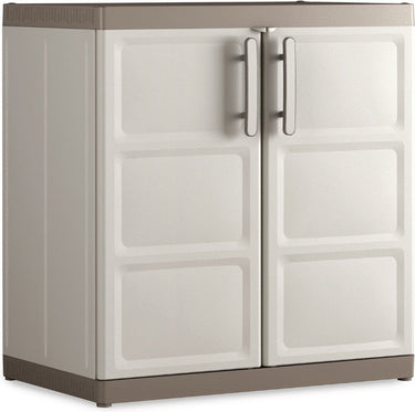 Keter excellence xl opbergkast laag - 2 planken - 54x89x93cm - beige taupe