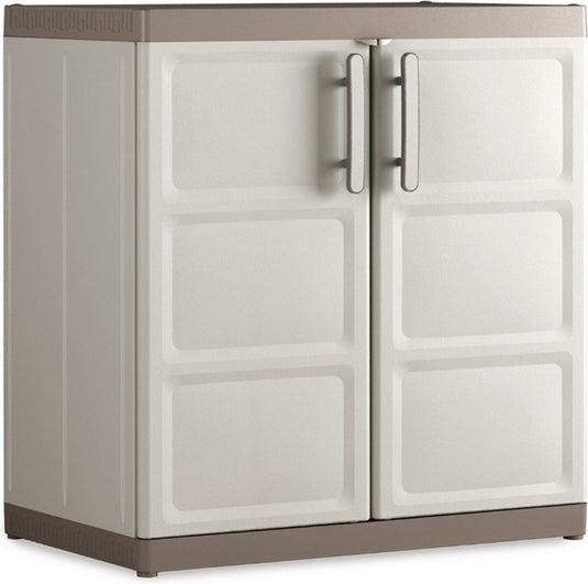 Keter excellence xl opbergkast laag - 2 planken - 54x89x93cm - beige taupe