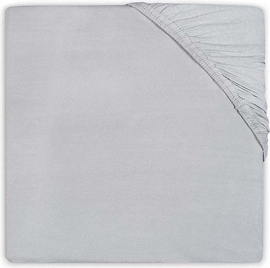 Jollein - baby hoeslaken peuterbed jersey (soft grey) - katoen - hoeslaken peuter, hoeslaken juniorbed - 70x140 75x150cm