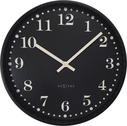 Nextime dickens – wandklok – 30 cm – plastic – zwart – stil