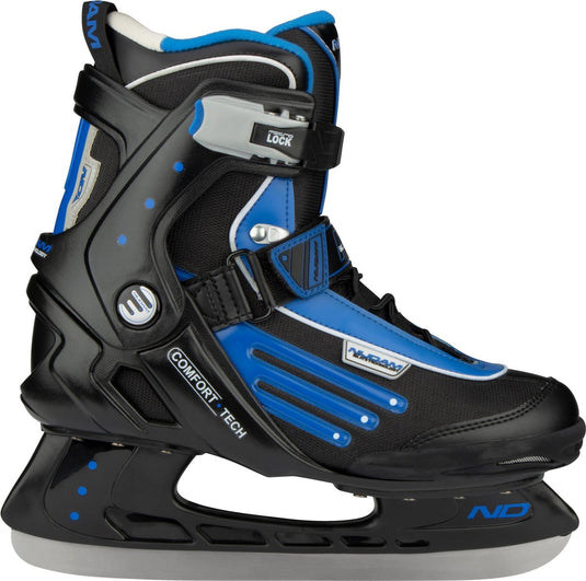 Nijdam ijshockeyschaats - semi-softboot - zwart blauw - maat 42