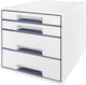 Leitz wow desk cube 4 laden wit grijs
