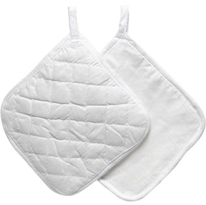 Creativ company cc katoenen pannenlappen 20x20 cm wit 2 stuks