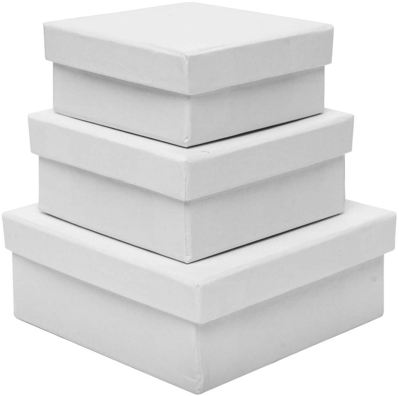 Load image into Gallery viewer, Colorations papier-mache knutseldozen vierkant wit 3 stuks.
