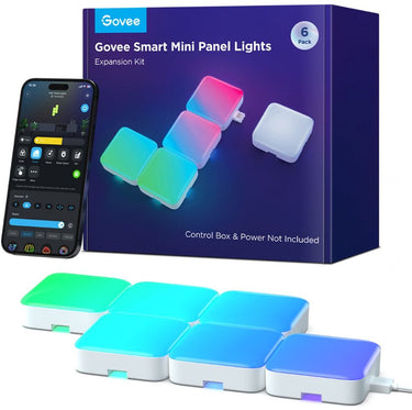 Govee slimme wall panels matter rgbic - 6 mini panelen - uitbreiding set