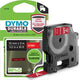 Dymo originele d1 duurzame labels | witte tekst op rood label | 12 mm x 3 m | zelfklevende etiketten voor de labelmanager labelprinter | gemaakt in europa